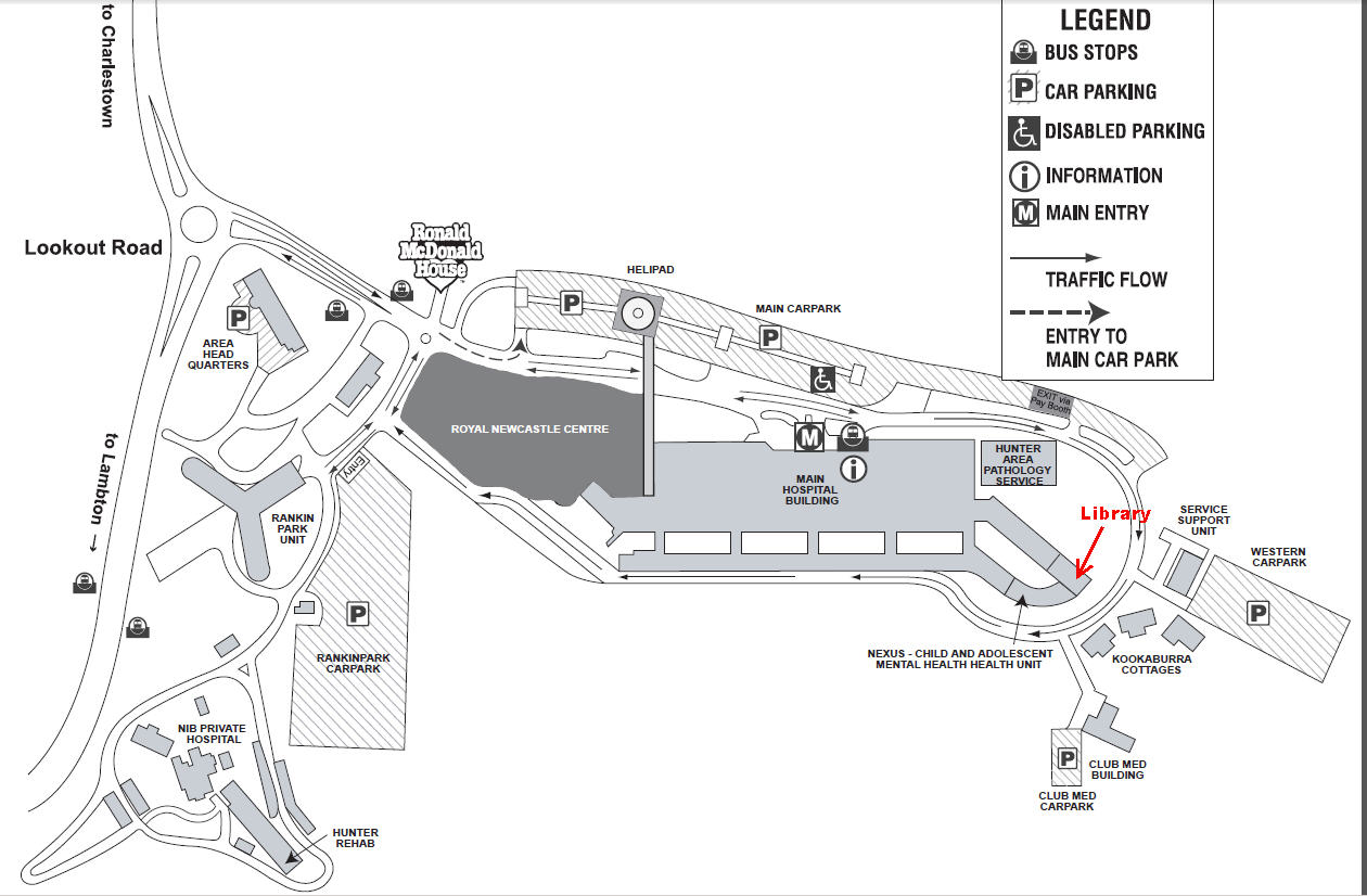 John Hunter Hospital Map Hunter New England Health Libraries - Locations & Access