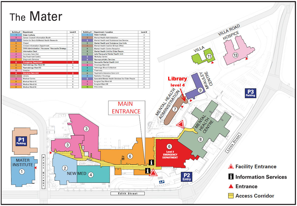 John Hunter Hospital Map Hunter New England Health Libraries - Locations & Access